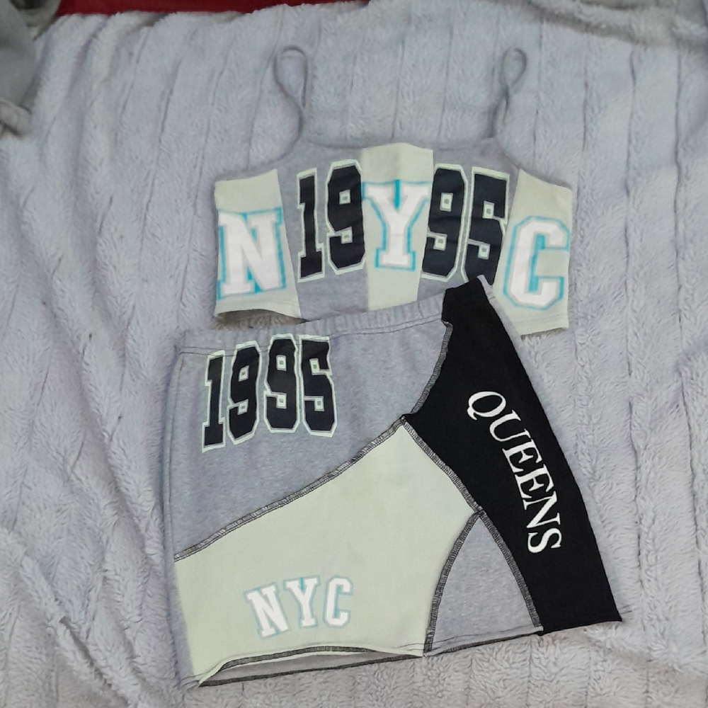 Trendy NYC 1995 Crop Top and Skirt Set